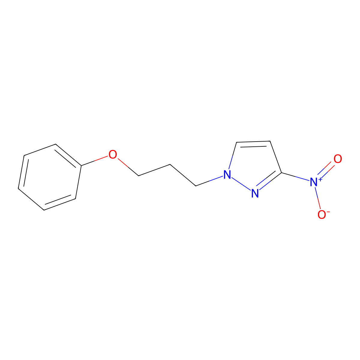 3-Nitro-1-(3-phenoxypropyl)-1H-pyrazole molecular structure, CAS 1240568-18-6