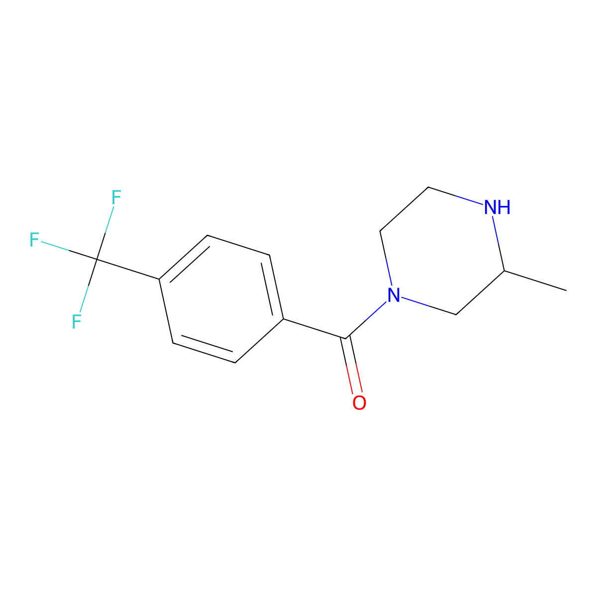 3-Methyl-1-[4-(trifluoromethyl)benzoyl]piperazine molecular structure, CAS 1240568-20-0
