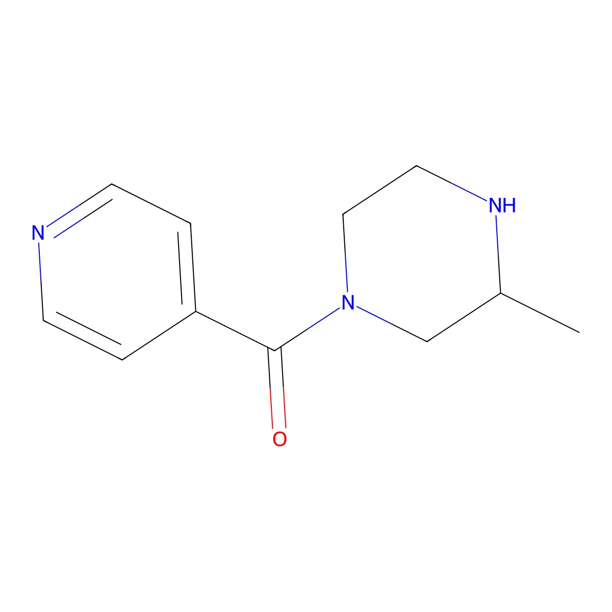 3-Methyl-1-(pyridine-4-carbonyl)piperazine molecular structure, CAS 1240568-24-4