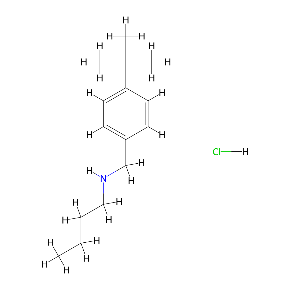 Butyl[(4-tert-butylphenyl)methyl]amine hydrochloride molecular structure, CAS 1240568-28-8