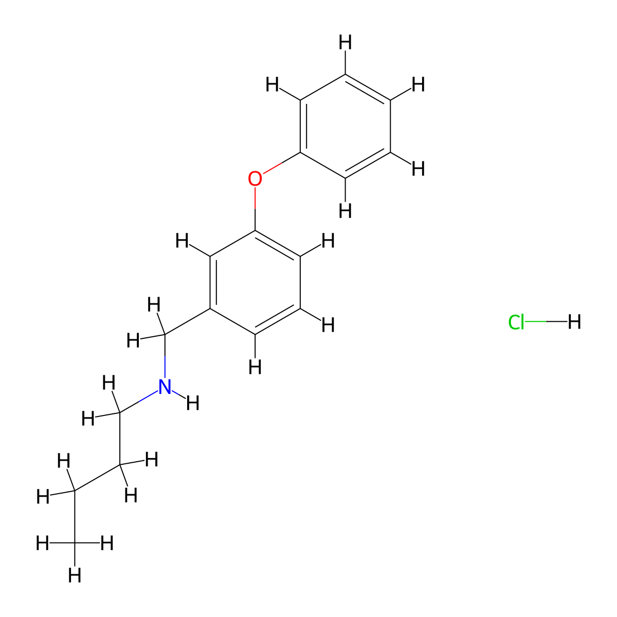 Butyl[(3-phenoxyphenyl)methyl]amine hydrochloride molecular structure, CAS 1240568-32-4