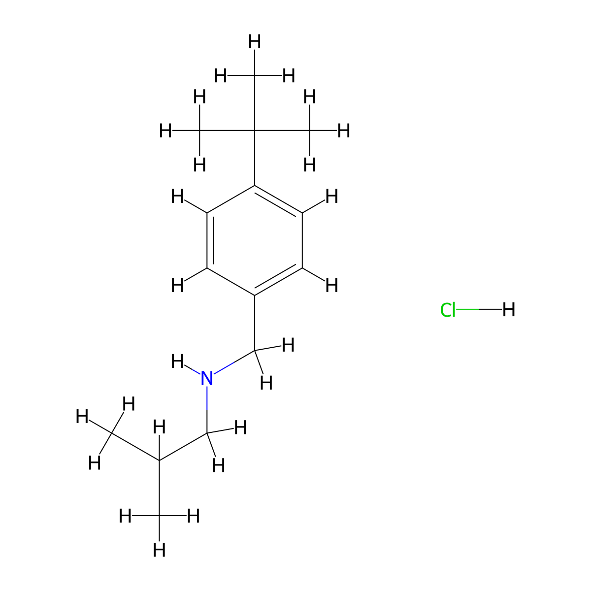 [(4-tert-Butylphenyl)methyl](2-methylpropyl)amine hydrochloride molecular structure, CAS 1240568-33-5