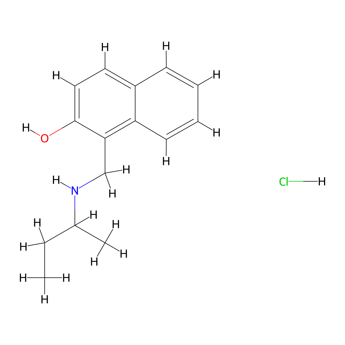 1-{[(Butan-2-yl)amino]methyl}naphthalen-2-ol hydrochloride molecular structure, CAS 1240568-39-1