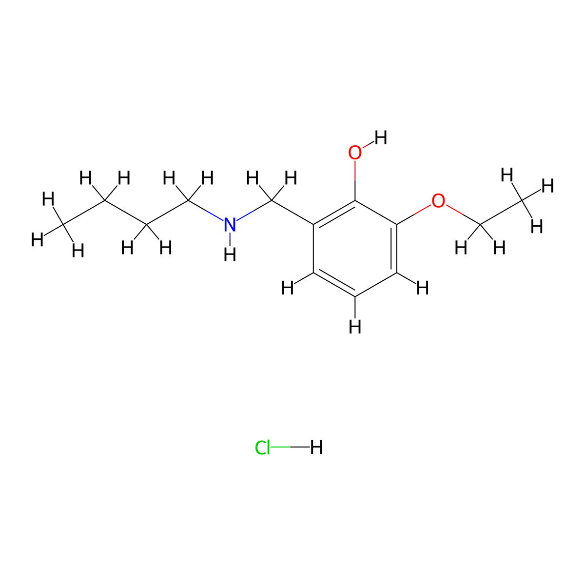 2-[(Butylamino)methyl]-6-ethoxyphenol hydrochloride molecular structure, CAS 1240568-42-6