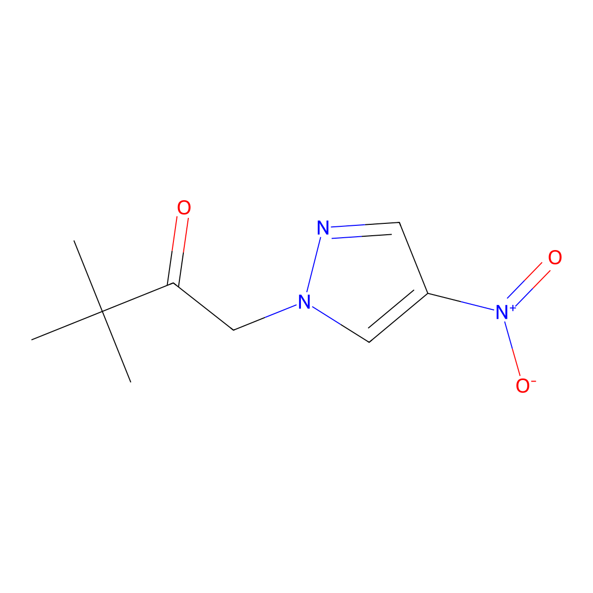 3,3-Dimethyl-1-(4-nitro-1H-pyrazol-1-yl)butan-2-one molecular structure, CAS 1240568-43-7