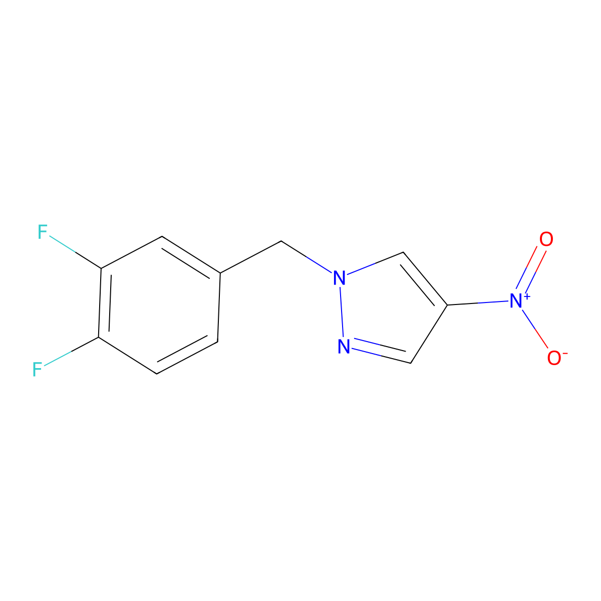 1-[(3,4-Difluorophenyl)methyl]-4-nitro-1H-pyrazole molecular structure, CAS 1240568-45-9