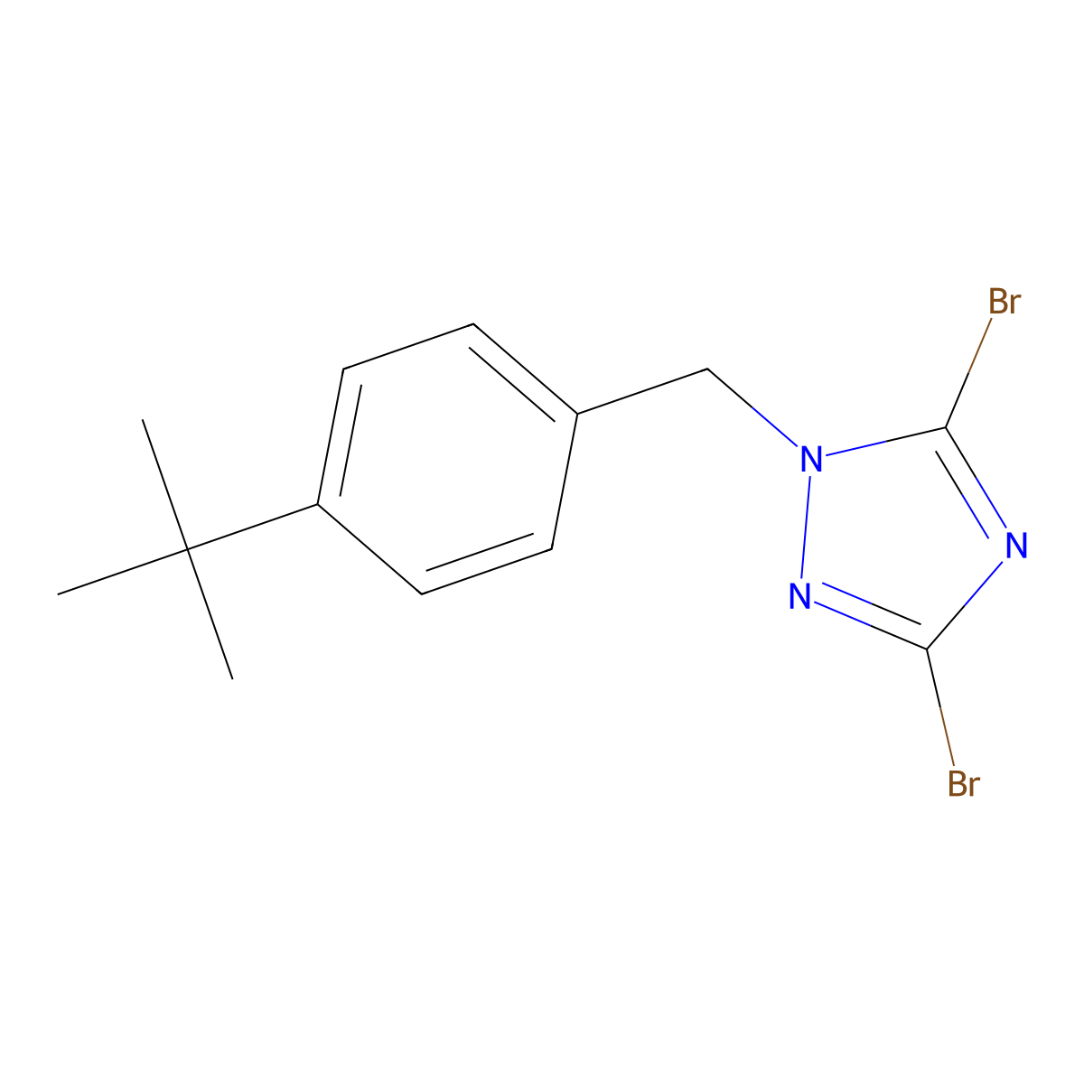 3,5-Dibromo-1-[(4-tert-butylphenyl)methyl]-1H-1,2,4-triazole molecular structure, CAS 1240568-59-5