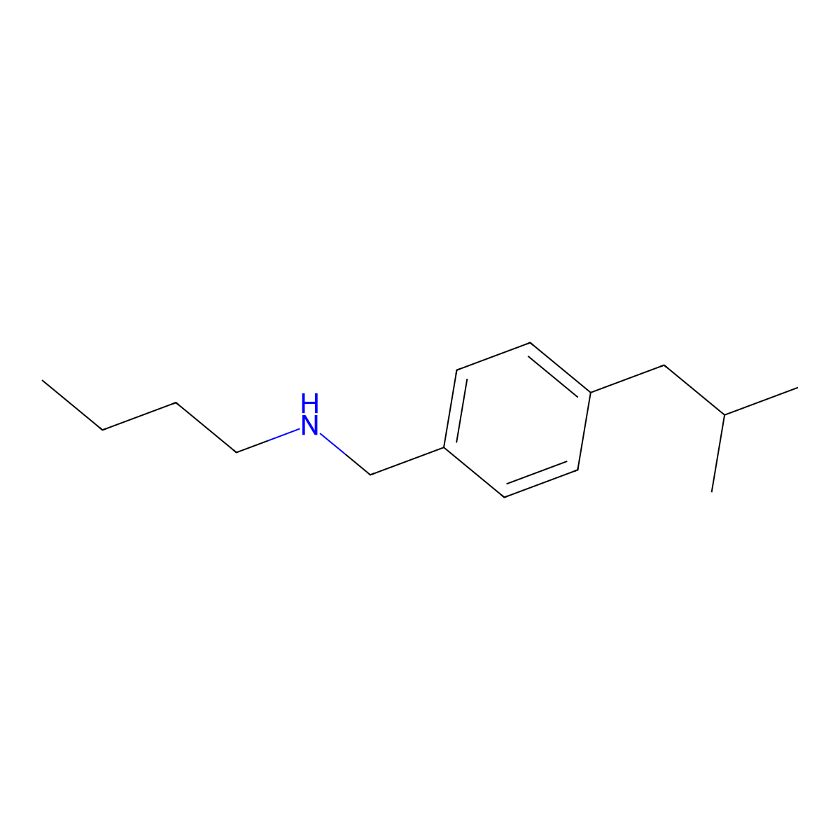 Butyl({[4-(2-methylpropyl)phenyl]methyl})amine molecular structure, CAS 1240568-62-0