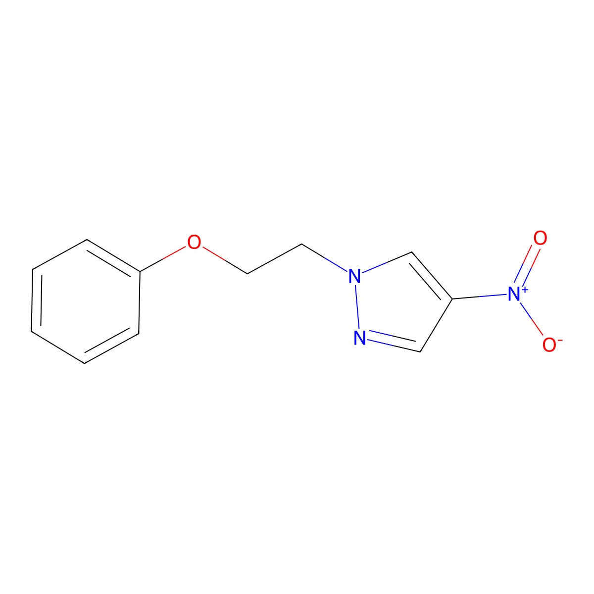 4-Nitro-1-(2-phenoxyethyl)-1H-pyrazole molecular structure, CAS 1240568-65-3