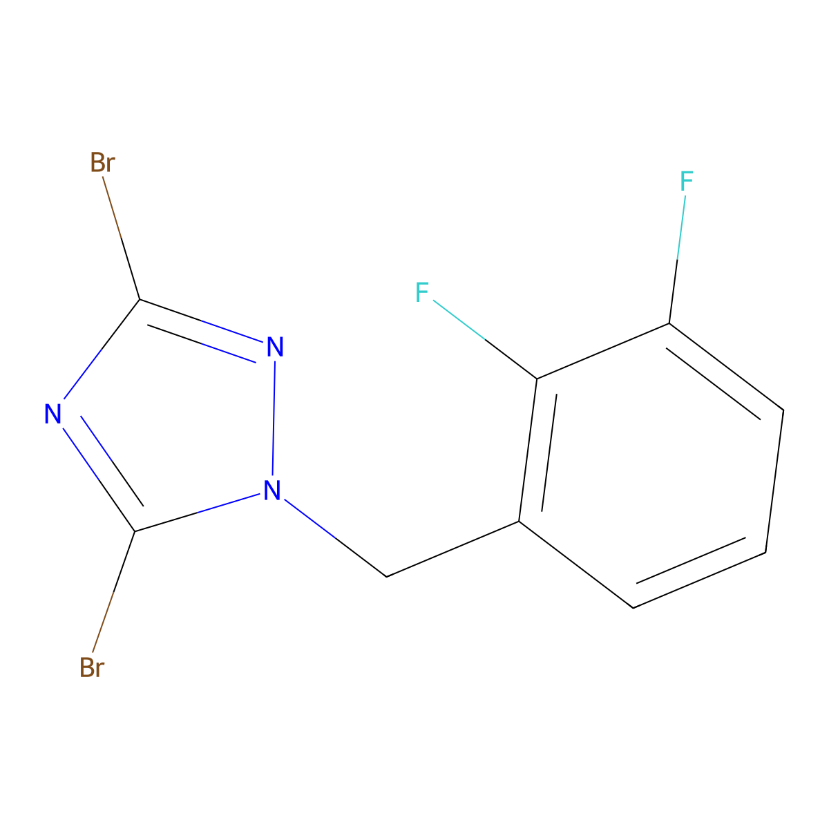 3,5-Dibromo-1-[(2,3-difluorophenyl)methyl]-1H-1,2,4-triazole molecular structure, CAS 1240568-66-4