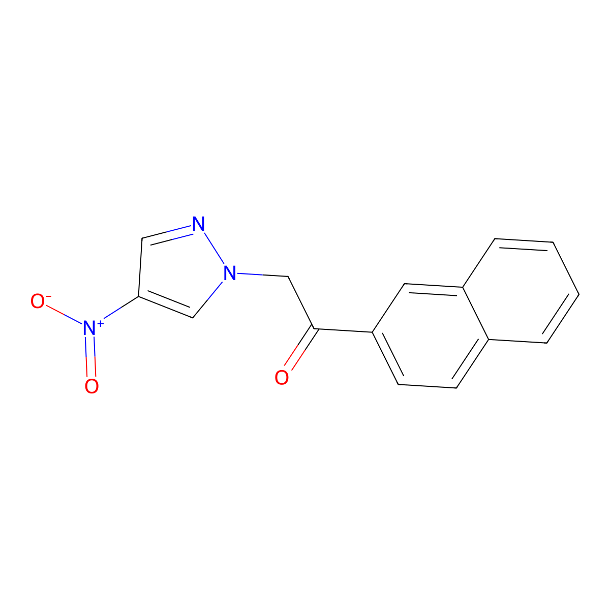1-(Naphthalen-2-yl)-2-(4-nitro-1H-pyrazol-1-yl)ethan-1-one molecular structure, CAS 1240568-70-0