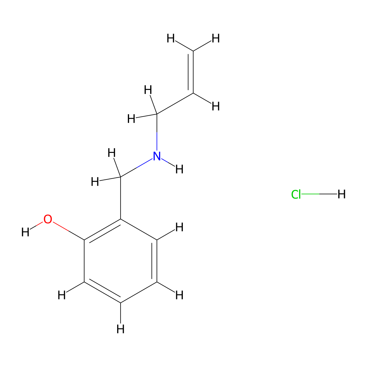 2-{[(Prop-2-en-1-yl)amino]methyl}phenol hydrochloride molecular structure, CAS 1240568-73-3