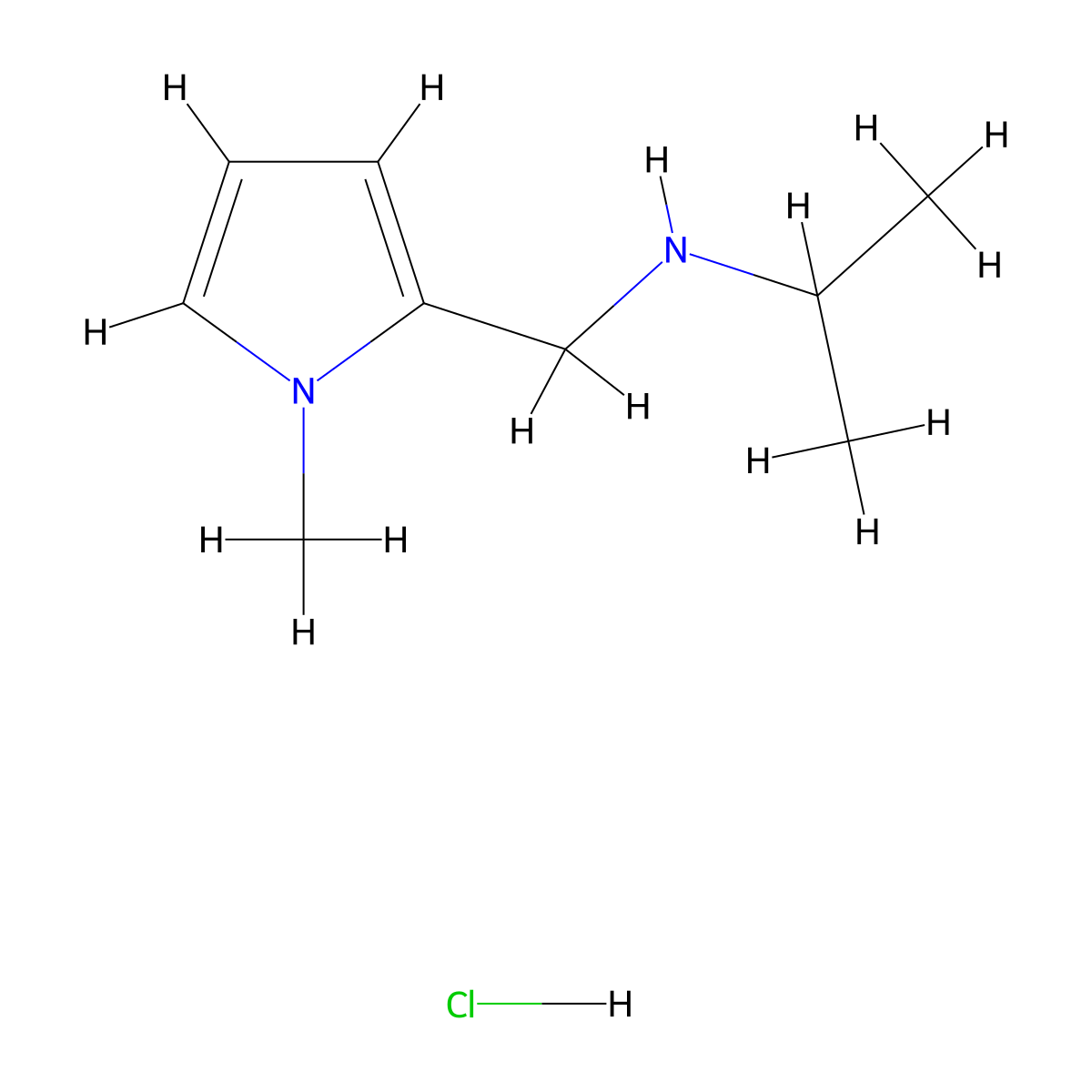 [(1-Methyl-1H-pyrrol-2-yl)methyl](propan-2-yl)amine hydrochloride molecular structure, CAS 1240568-74-4