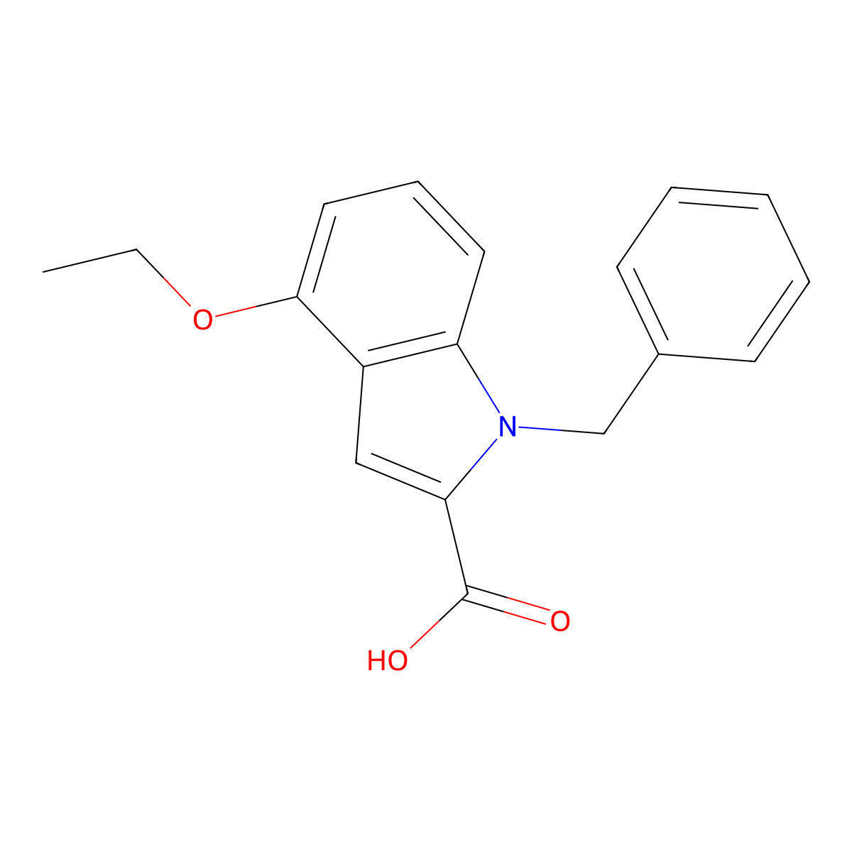 1-Benzyl-4-ethoxy-1H-indole-2-carboxylic acid molecular structure, CAS 1240568-78-8
