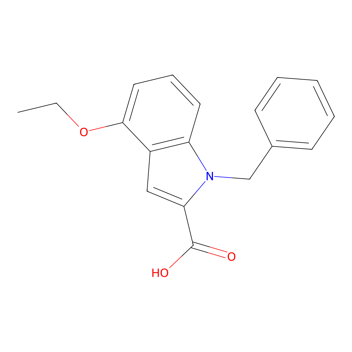 1-Benzyl-4-ethoxy-1H-indole-2-carboxylic acid molecular structure, CAS 1240568-78-8