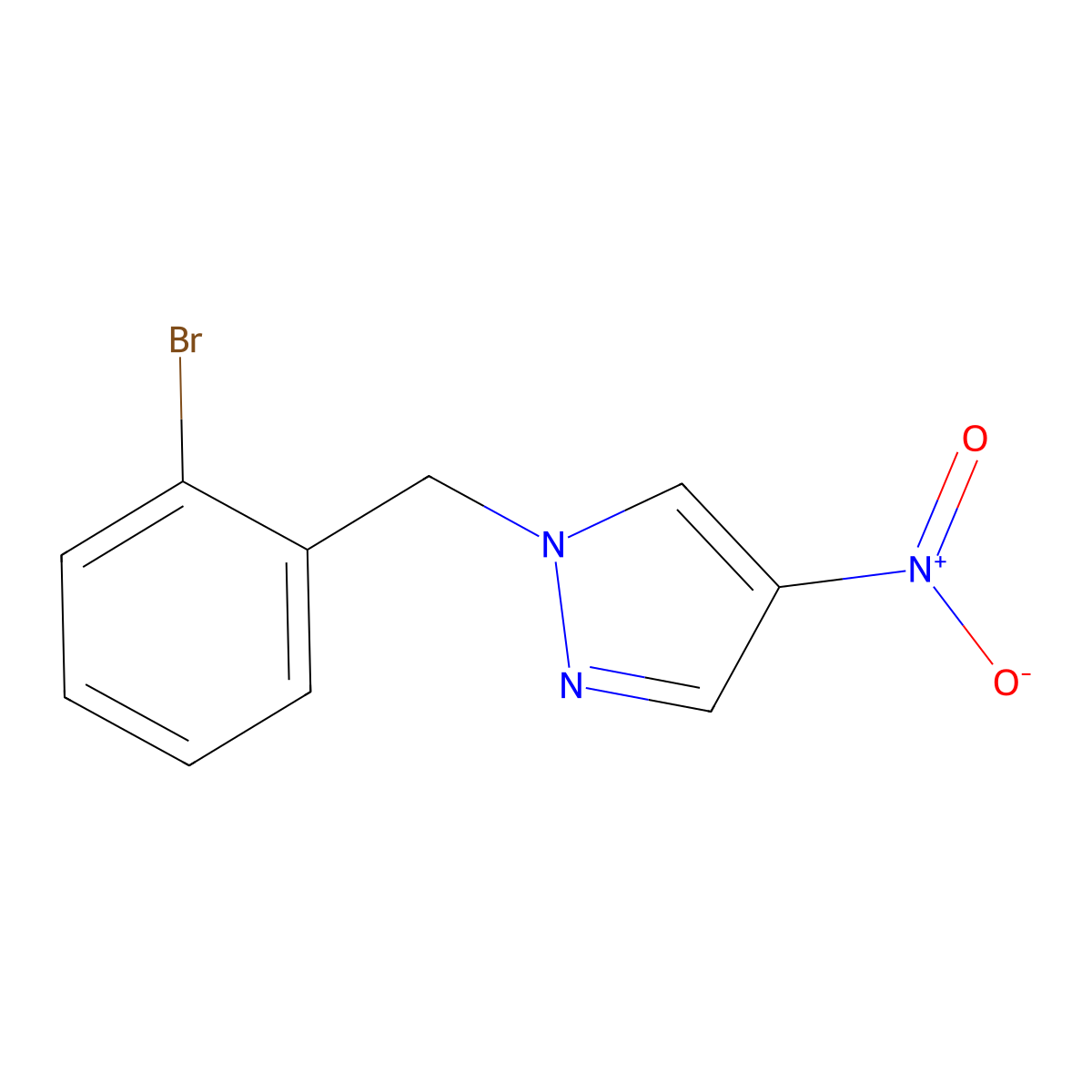 1-[(2-Bromophenyl)methyl]-4-nitro-1H-pyrazole molecular structure, CAS 1240568-81-3