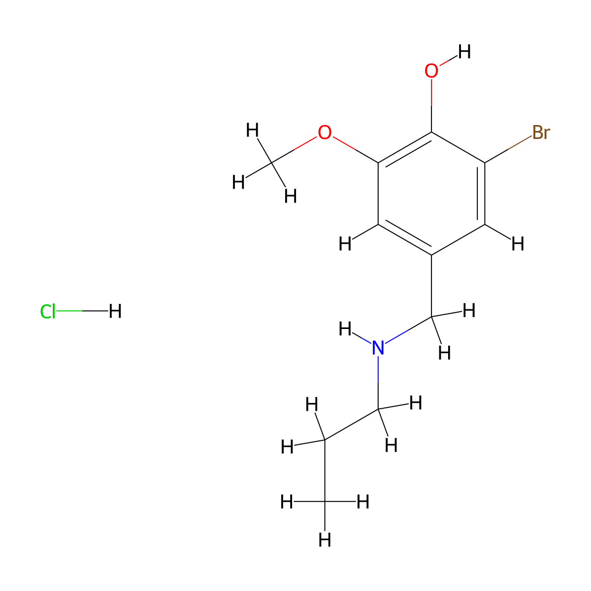 2-Bromo-6-methoxy-4-[(propylamino)methyl]phenol hydrochloride molecular structure, CAS 1240568-83-5