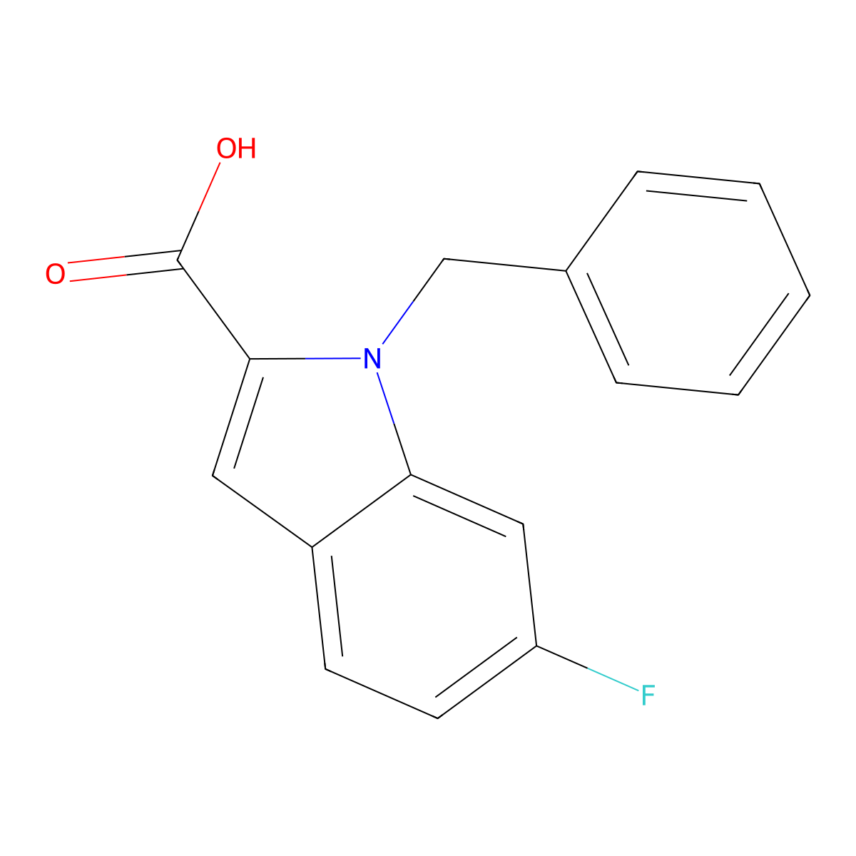 1-Benzyl-6-fluoro-1H-indole-2-carboxylic acid molecular structure, CAS 1240568-85-7