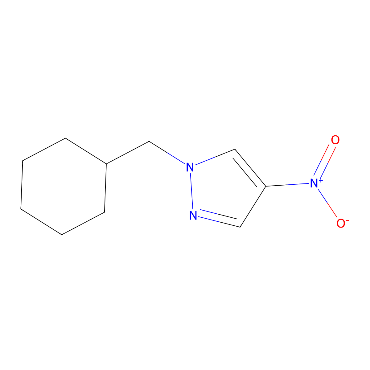 1-(Cyclohexylmethyl)-4-nitro-1H-pyrazole molecular structure, CAS 1240568-90-4