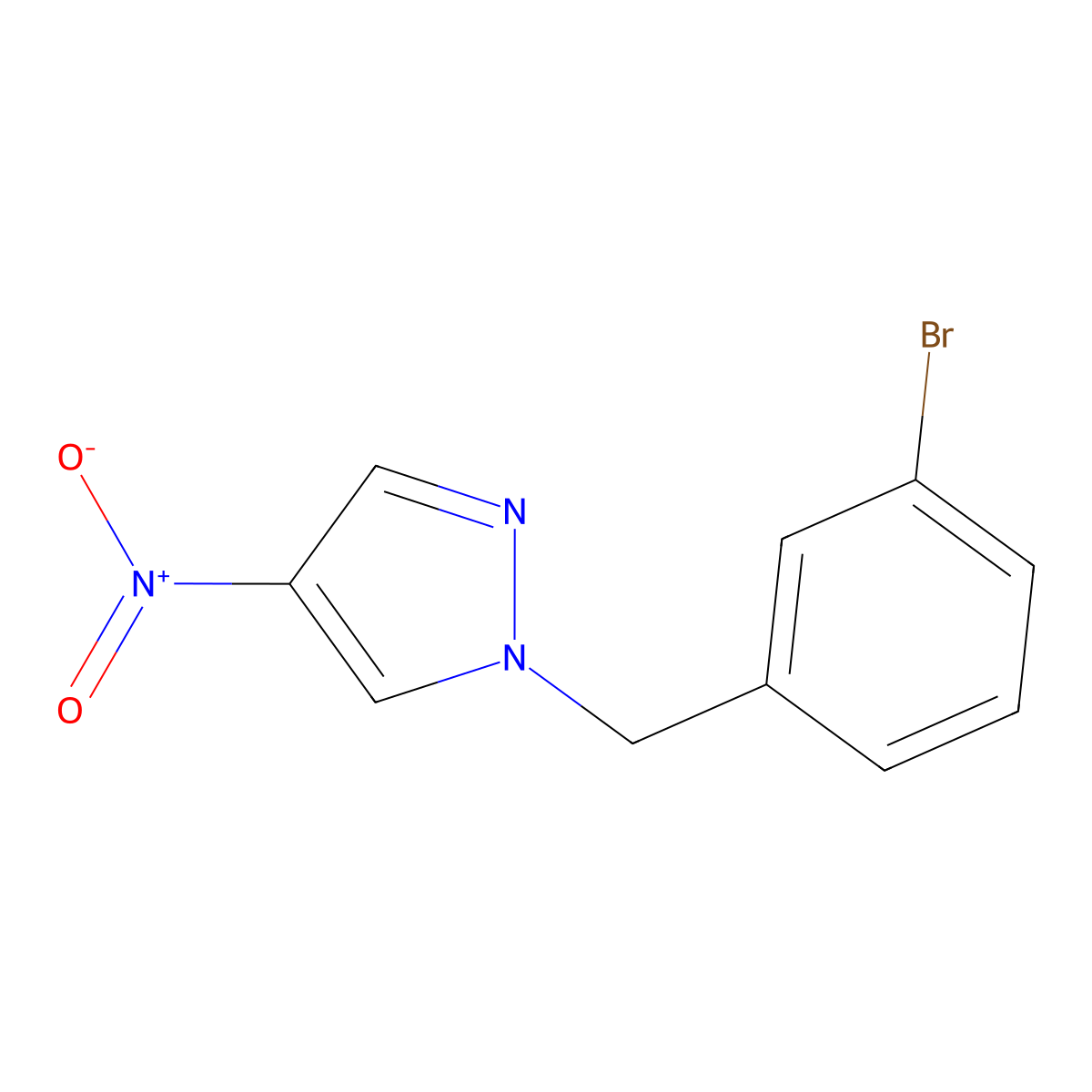 1-[(3-Bromophenyl)methyl]-4-nitro-1H-pyrazole molecular structure, CAS 1240568-94-8
