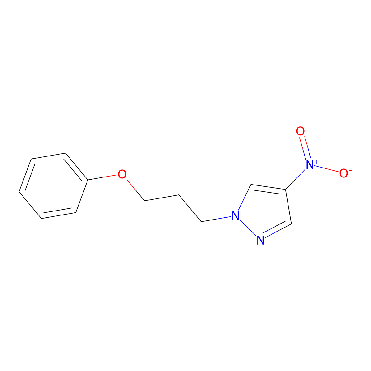 4-Nitro-1-(3-phenoxypropyl)-1H-pyrazole molecular structure, CAS 1240568-95-9