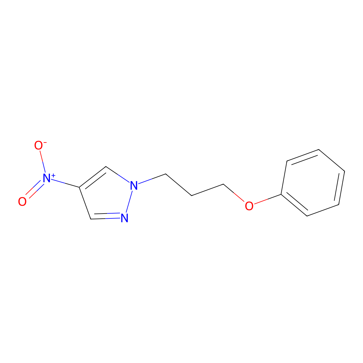 4-Nitro-1-(3-phenoxypropyl)-1H-pyrazole molecular structure, CAS 1240568-95-9