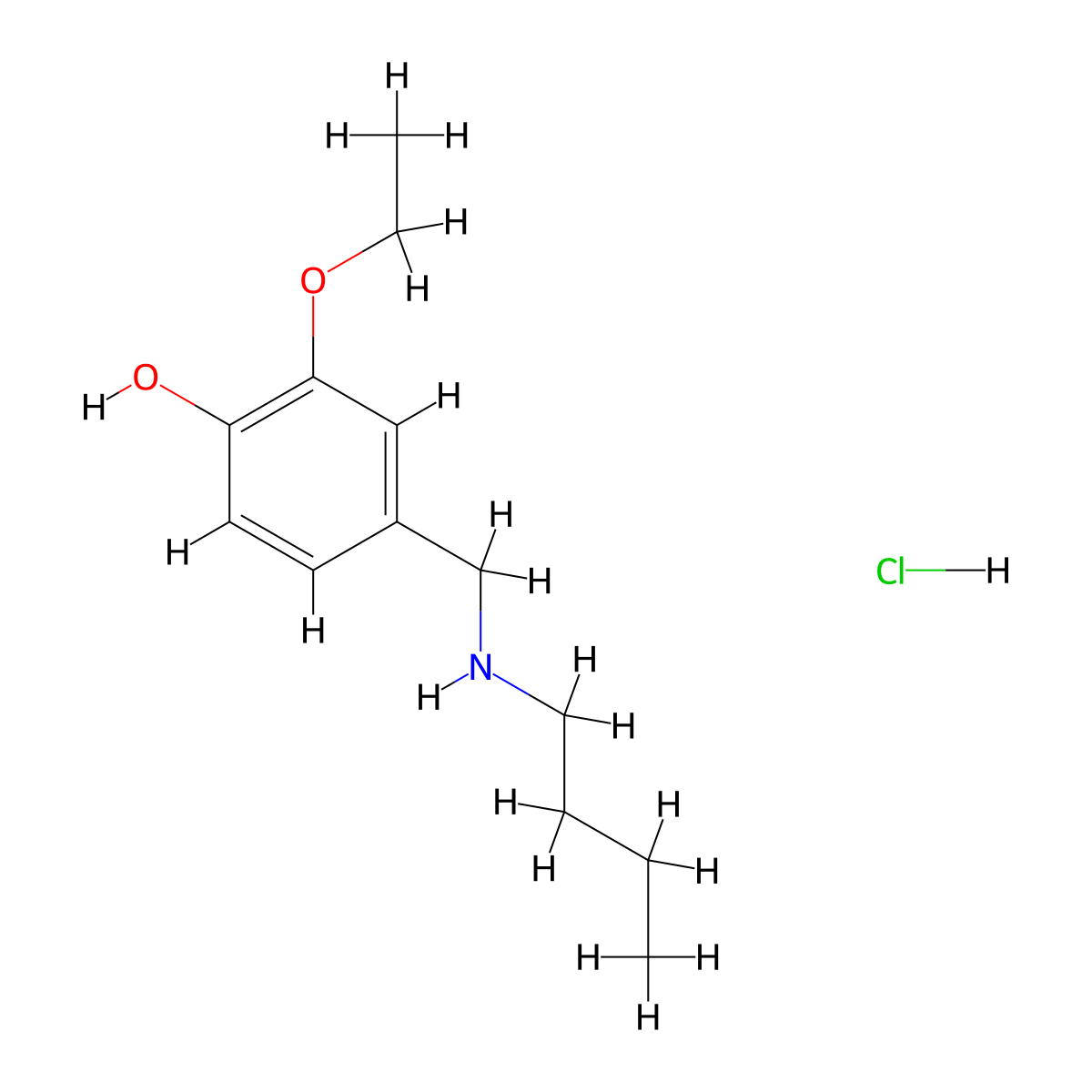4-[(Butylamino)methyl]-2-ethoxyphenol hydrochloride molecular structure, CAS 1240568-97-1