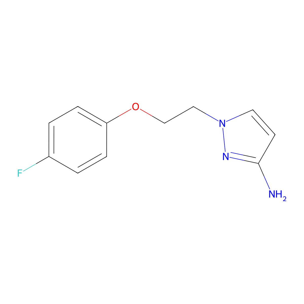 1-[2-(4-Fluorophenoxy)ethyl]-1H-pyrazol-3-amine molecular structure, CAS 1240569-00-9
