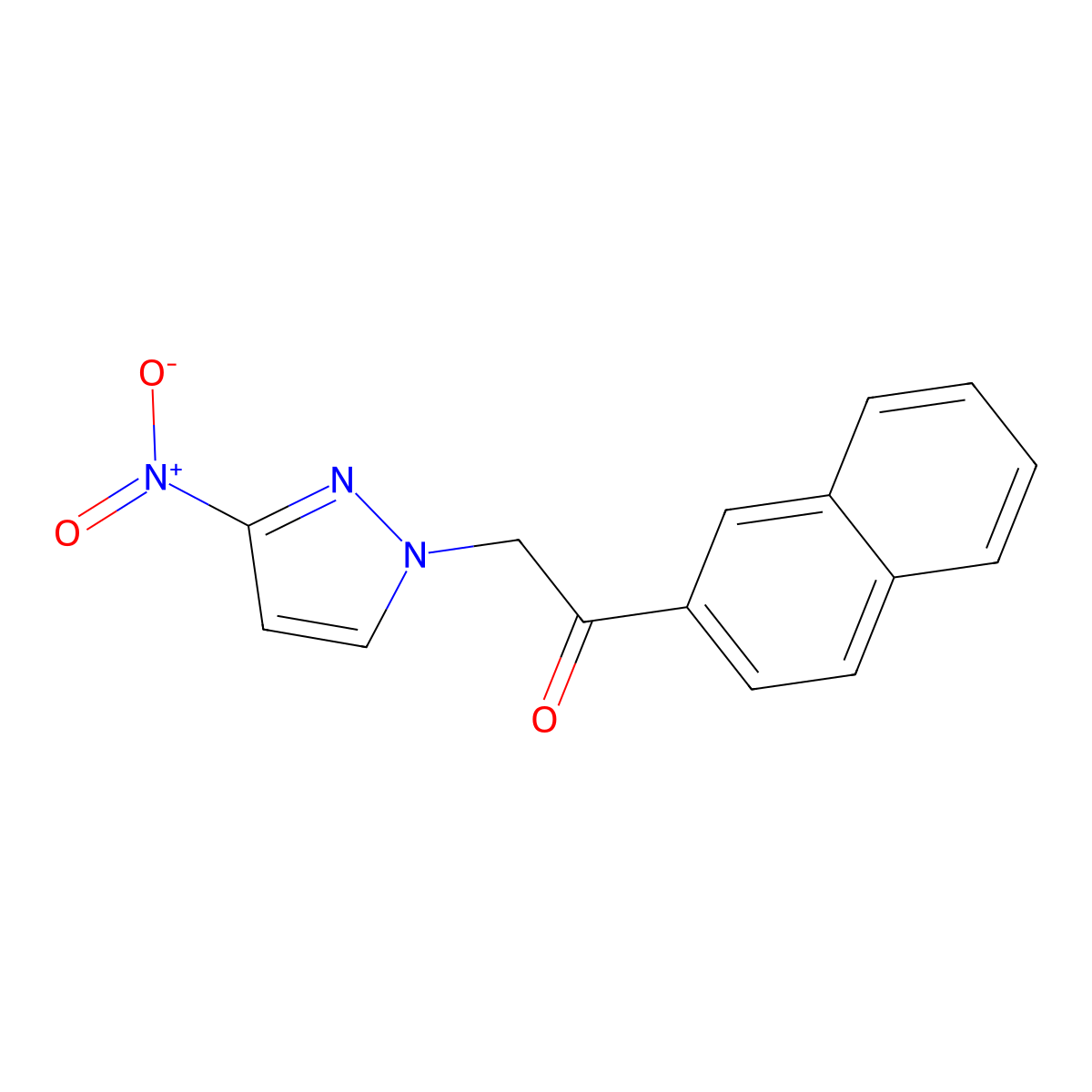 1-(Naphthalen-2-yl)-2-(3-nitro-1H-pyrazol-1-yl)ethan-1-one molecular structure, CAS 1240569-06-5