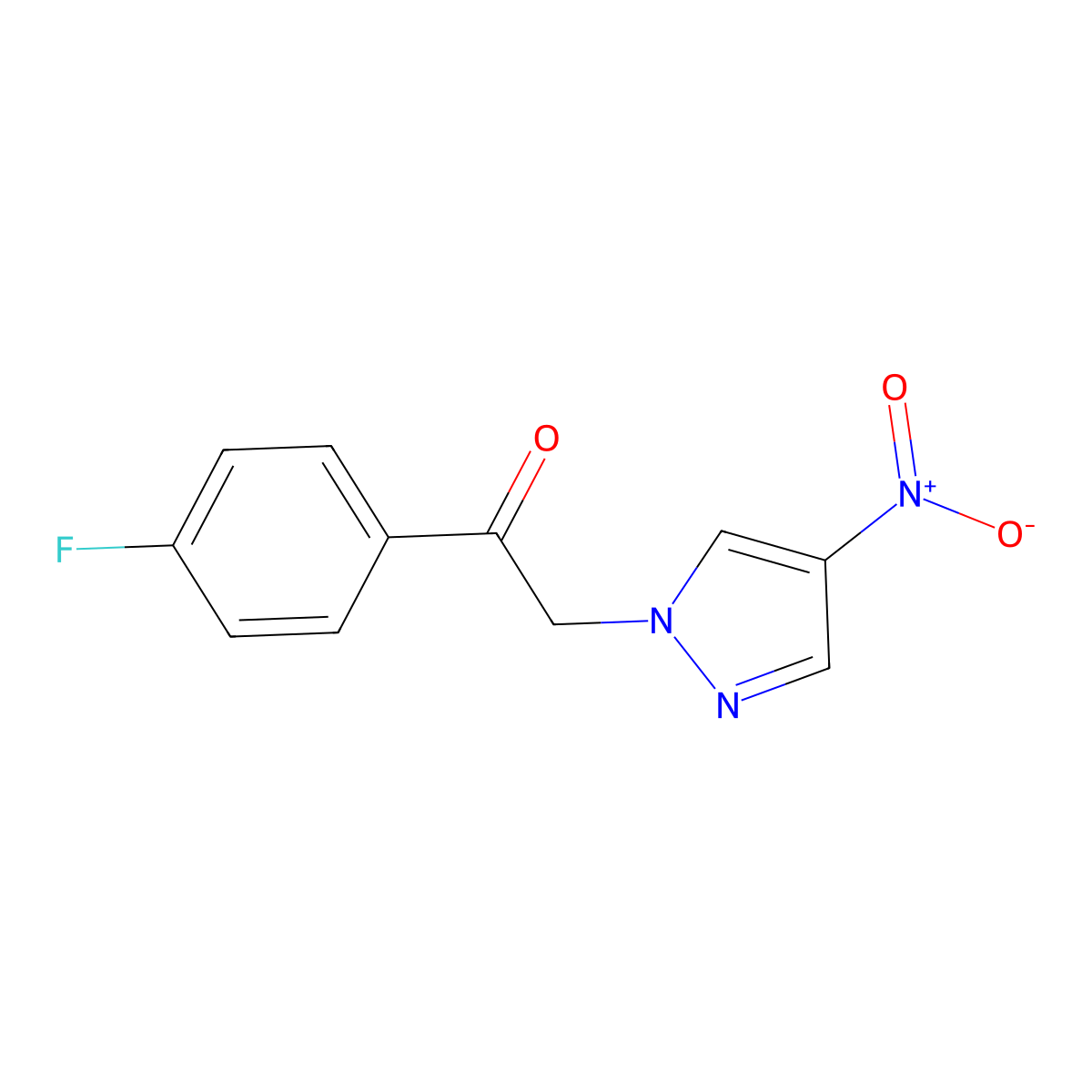 1-(4-Fluorophenyl)-2-(4-nitro-1H-pyrazol-1-yl)ethan-1-one molecular structure, CAS 1240569-11-2
