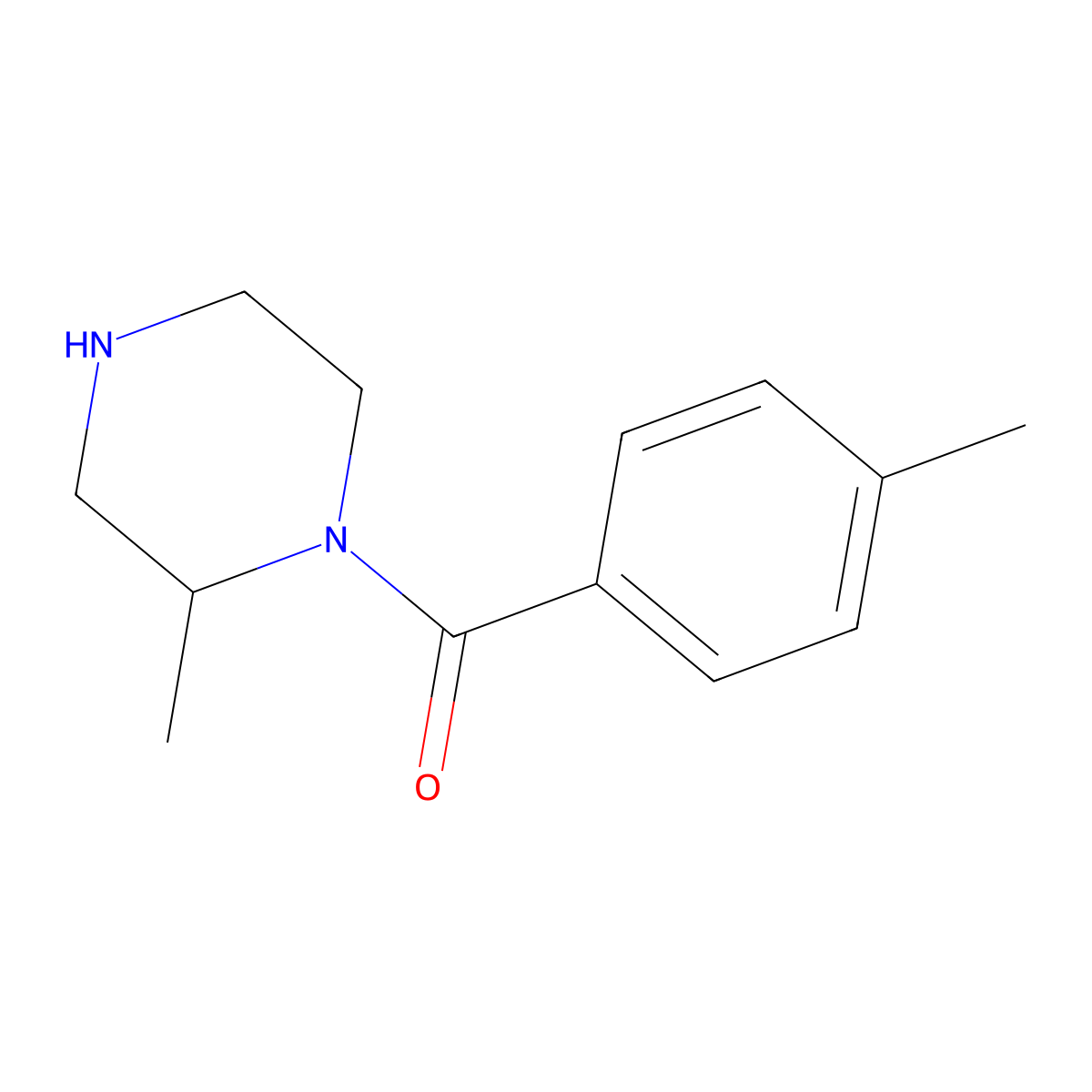 2-Methyl-1-(4-methylbenzoyl)piperazine molecular structure, CAS 1240569-13-4