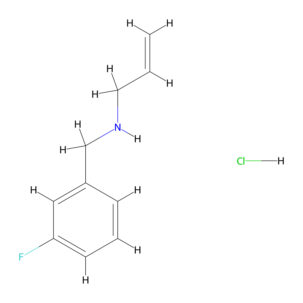 [(3-Fluorophenyl)methyl](prop-2-en-1-yl)amine hydrochloride molecular structure, CAS 1240569-14-5