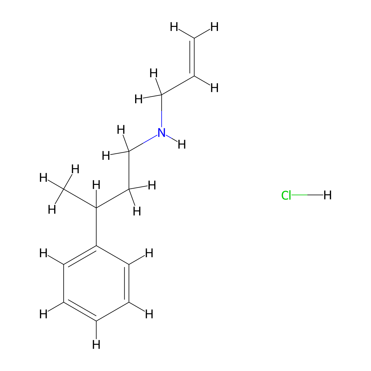 (3-Phenylbutyl)(prop-2-en-1-yl)amine hydrochloride molecular structure, CAS 1240569-38-3
