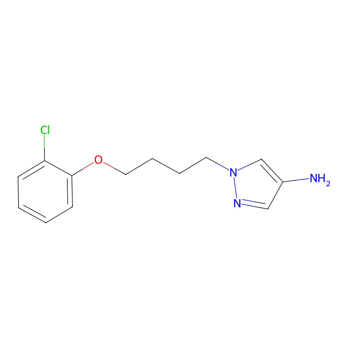 1-[4-(2-Chlorophenoxy)butyl]-1H-pyrazol-4-amine molecular structure, CAS 1240569-41-8