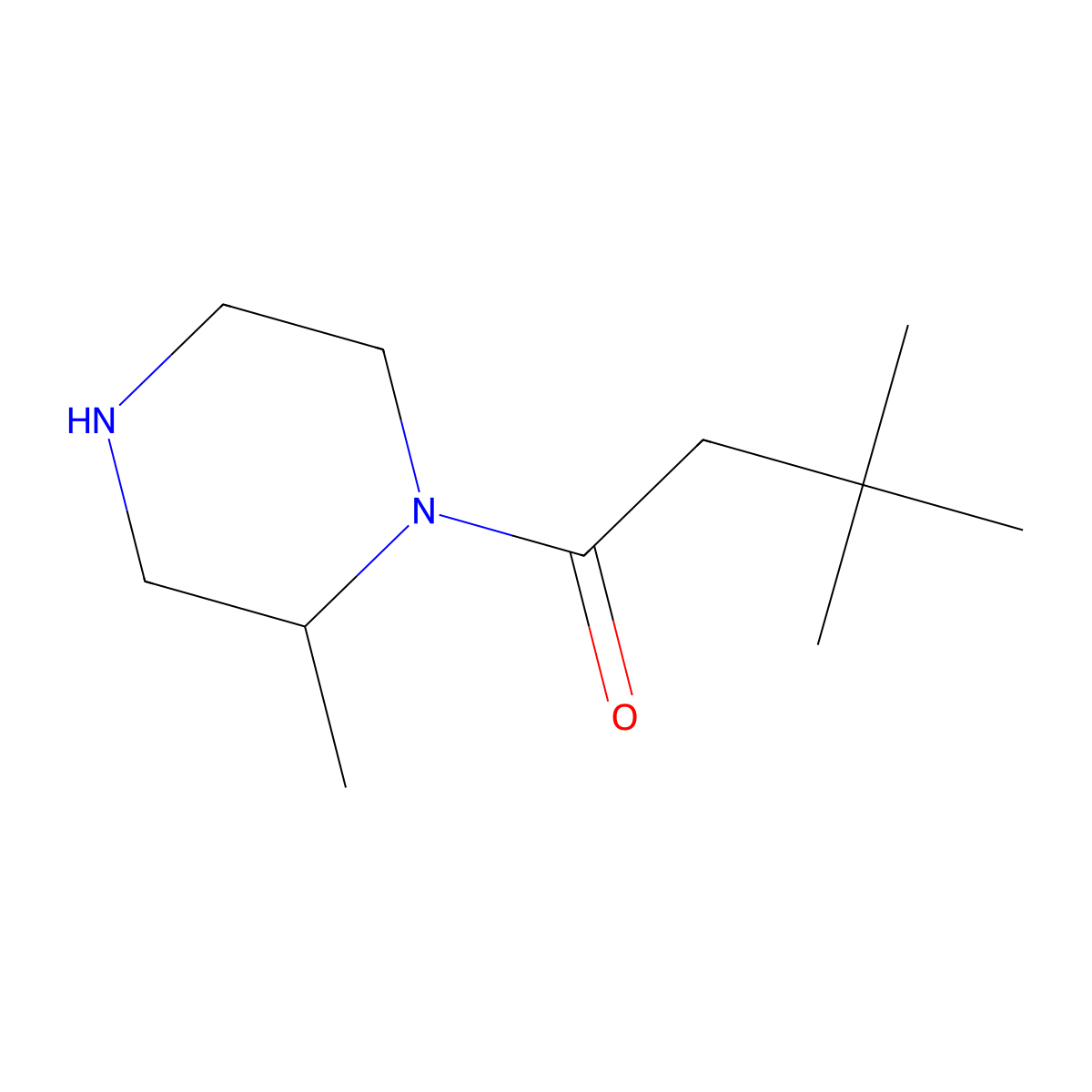 3,3-Dimethyl-1-(2-methylpiperazin-1-yl)butan-1-one molecular structure, CAS 1240569-43-0