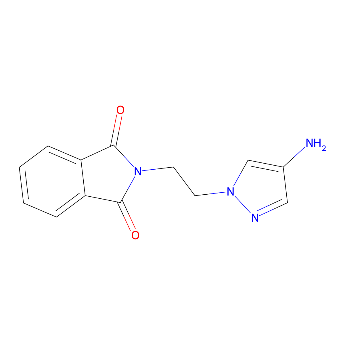 2-(2-(4-Amino-1H-pyrazol-1-yl)ethyl)isoindoline-1,3-dione molecular structure, CAS 1240569-44-1