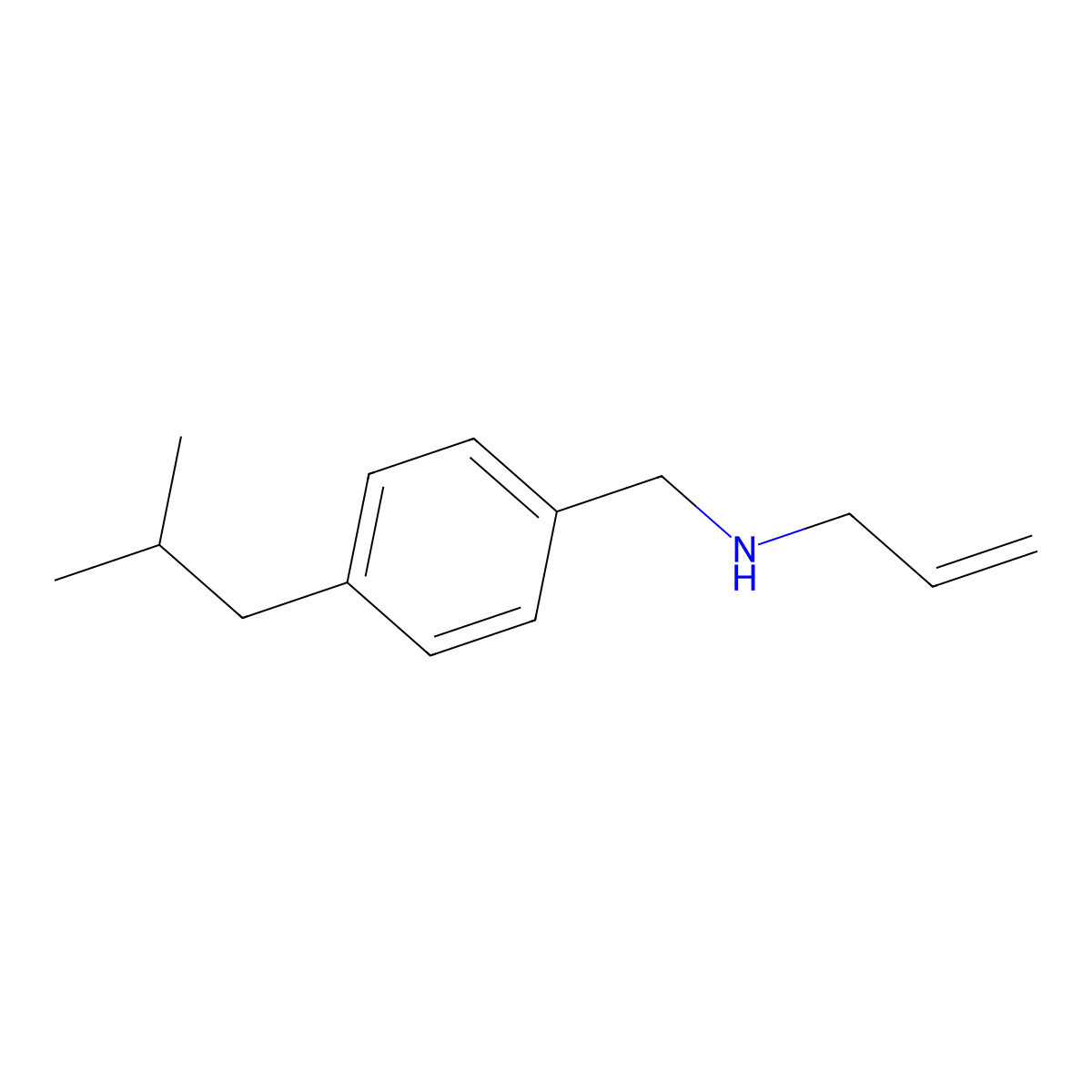 {[4-(2-Methylpropyl)phenyl]methyl}(prop-2-en-1-yl)amine molecular structure, CAS 1240569-45-2