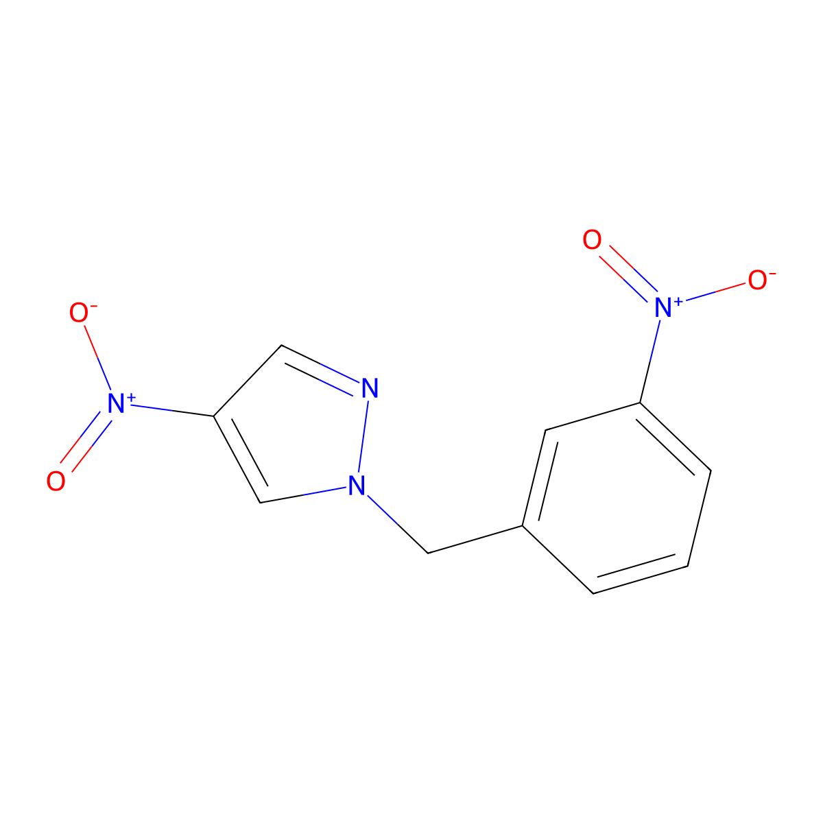 4-Nitro-1-[(3-nitrophenyl)methyl]-1H-pyrazole molecular structure, CAS 1240569-46-3