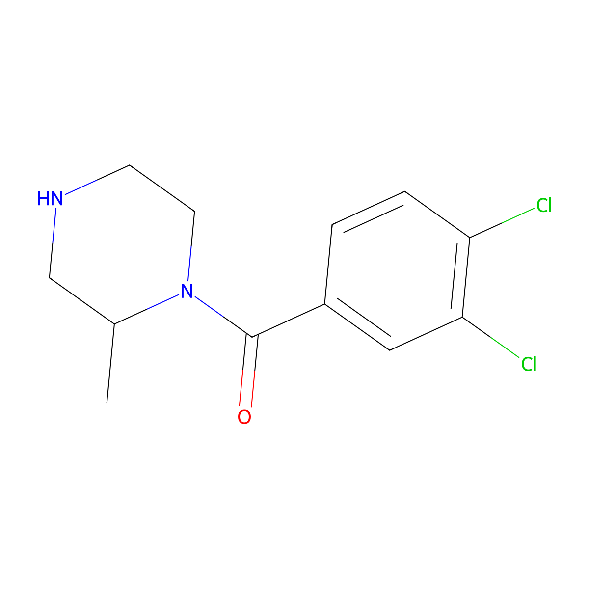 1-(3,4-Dichlorobenzoyl)-2-methylpiperazine molecular structure, CAS 1240569-52-1