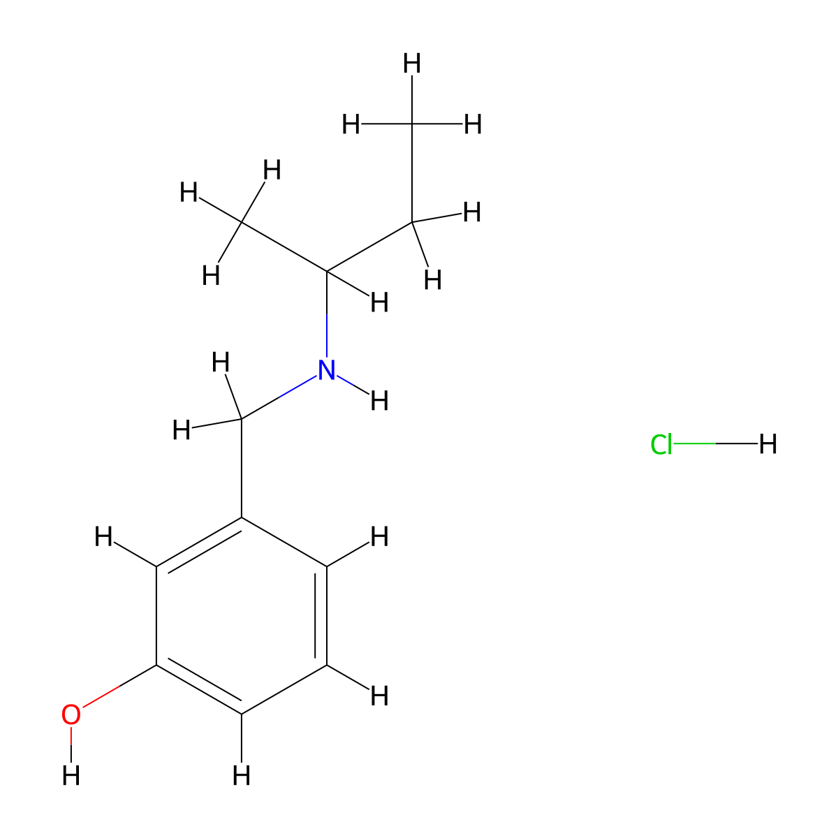 3-{[(Butan-2-yl)amino]methyl}phenol hydrochloride molecular structure, CAS 1240569-53-2