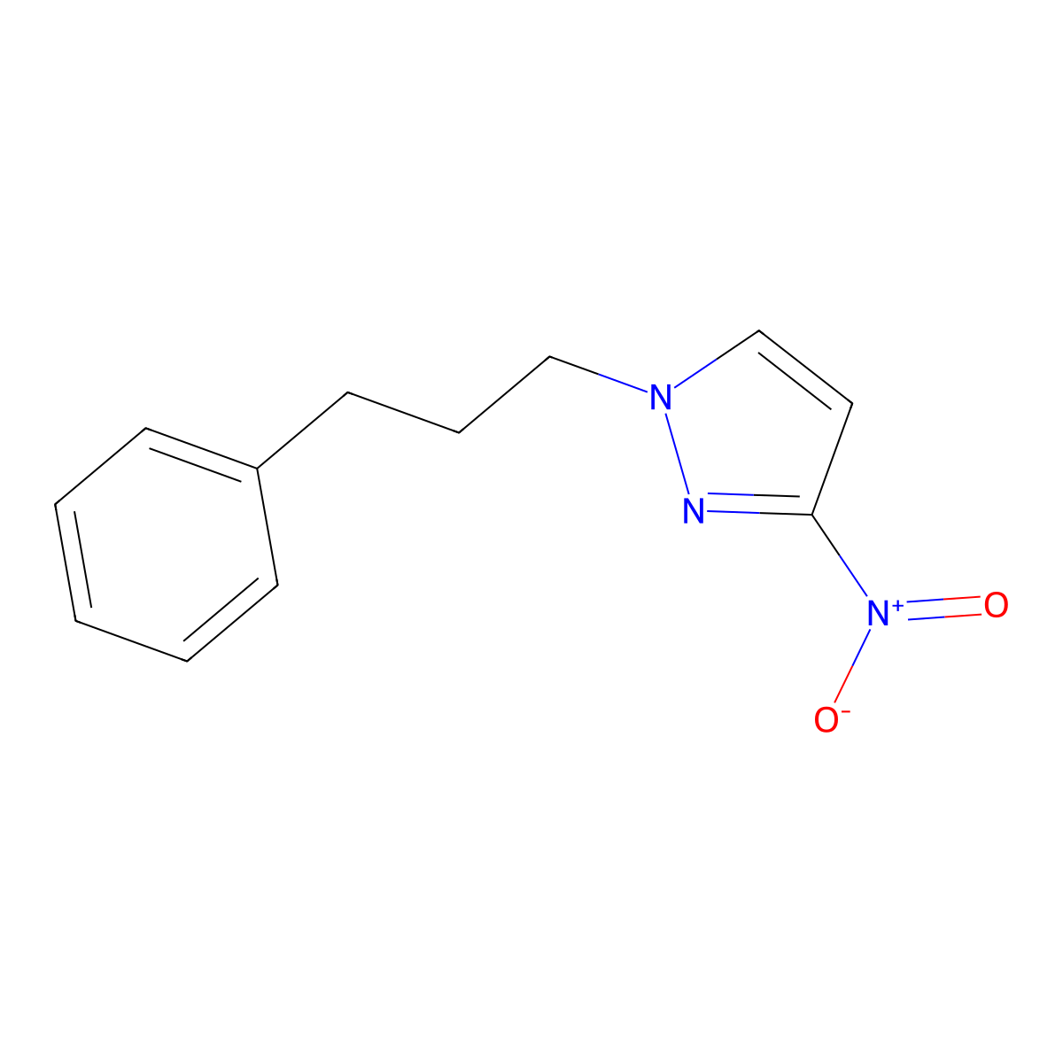 3-Nitro-1-(3-phenylpropyl)-1H-pyrazole molecular structure, CAS 1240569-56-5