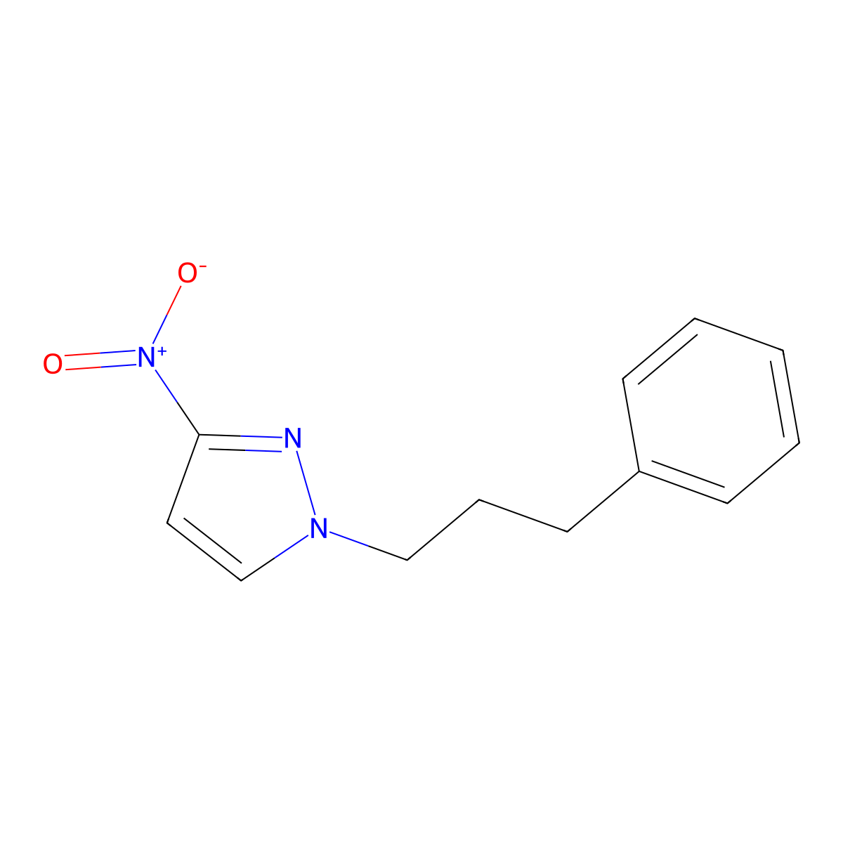 3-Nitro-1-(3-phenylpropyl)-1H-pyrazole molecular structure, CAS 1240569-56-5