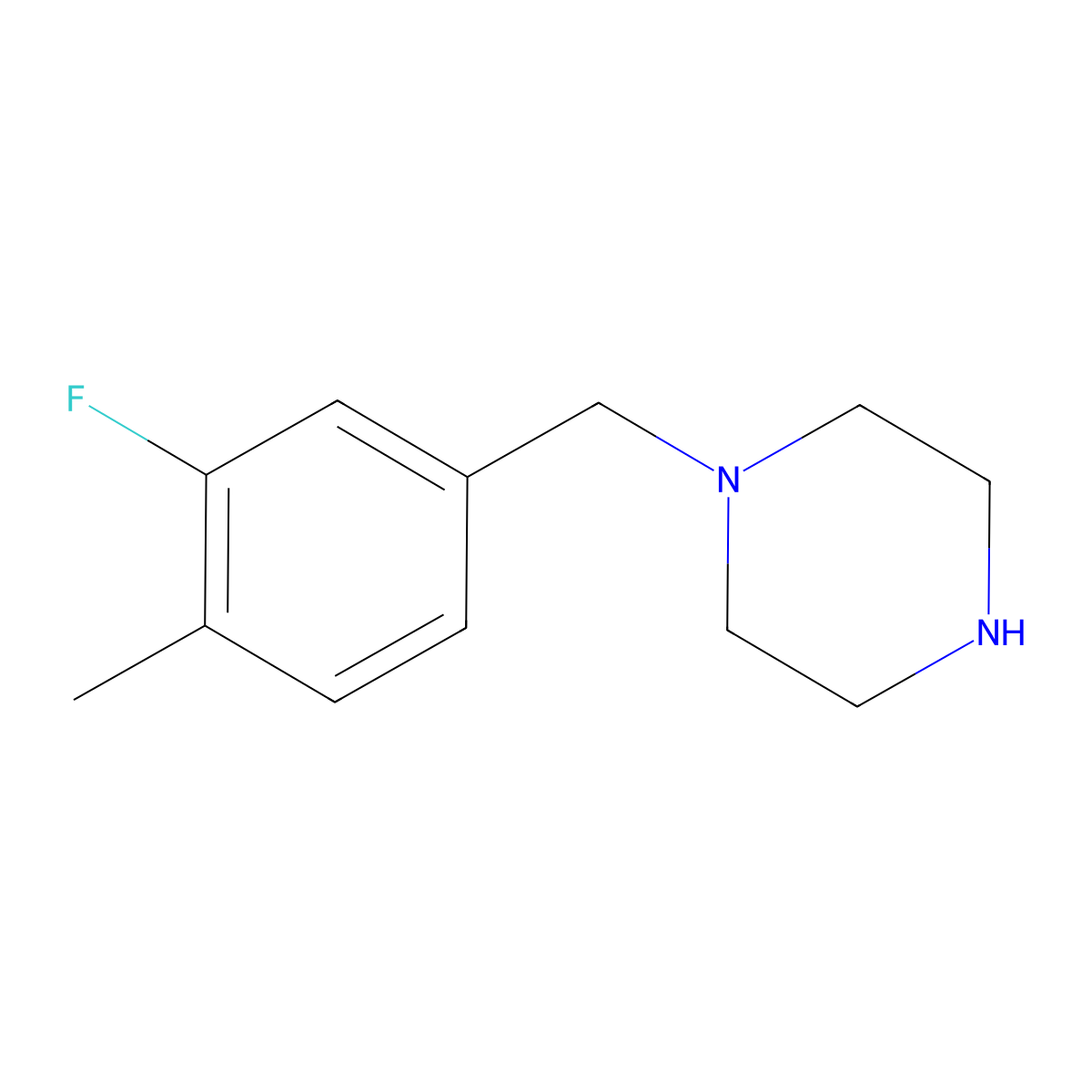 1-(3-Fluoro-4-methylbenzyl)piperazine molecular structure, CAS 1240569-59-8