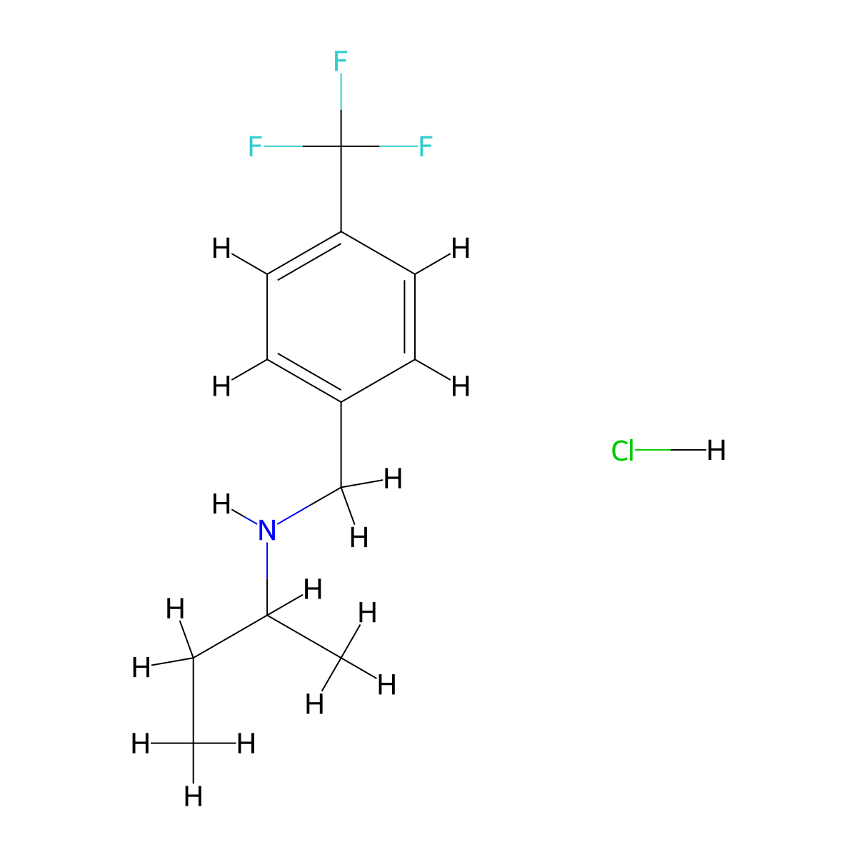 (Butan-2-yl)({[4-(trifluoromethyl)phenyl]methyl})amine hydrochloride molecular structure, CAS 1240569-64-5