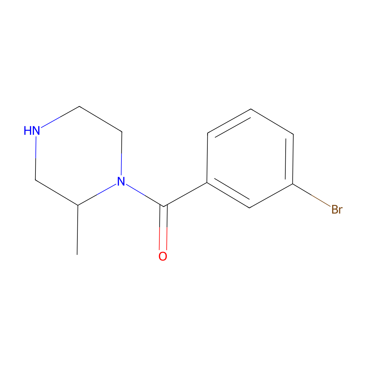 1-(3-Bromobenzoyl)-2-methylpiperazine molecular structure, CAS 1240569-66-7