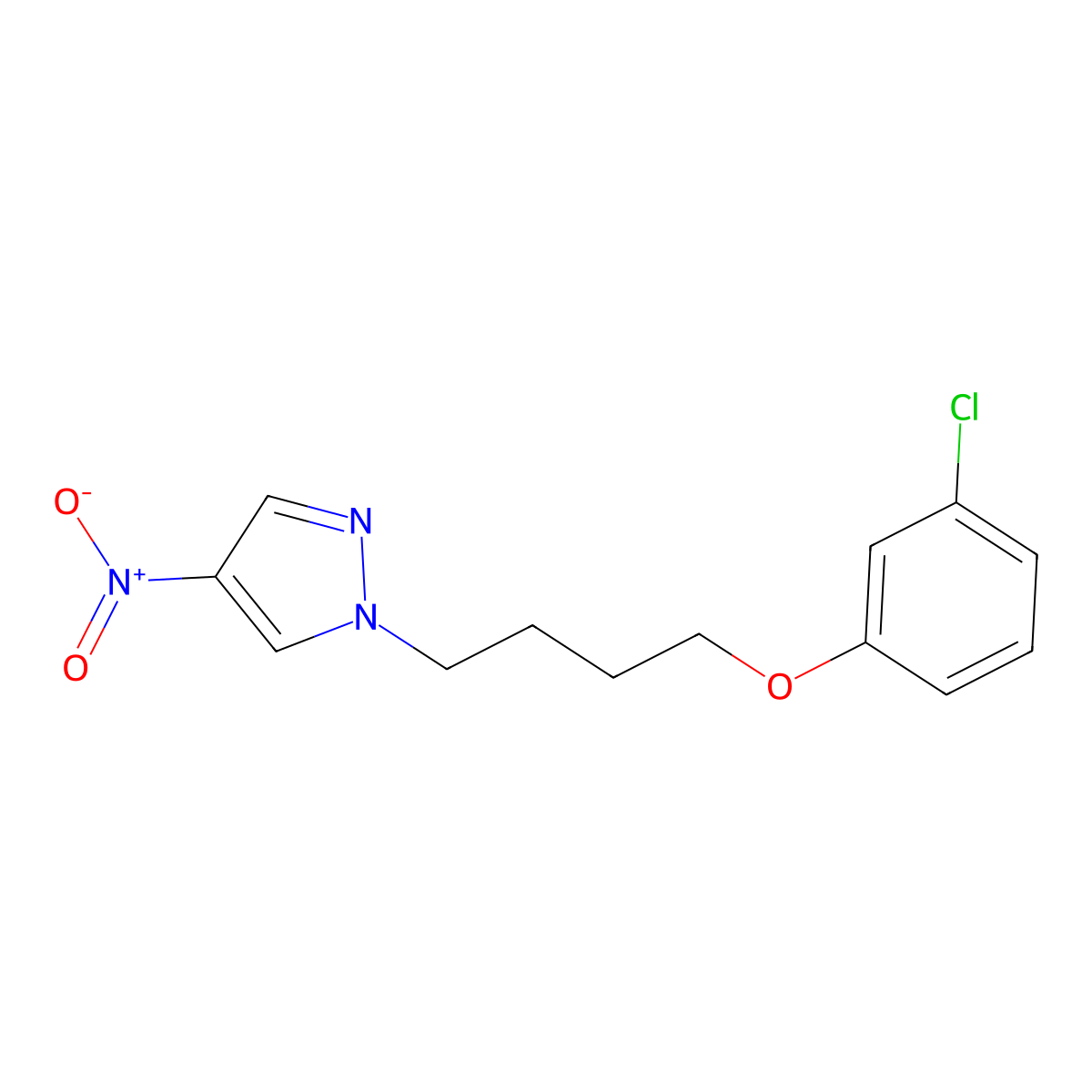 1-[4-(3-Chlorophenoxy)butyl]-4-nitro-1H-pyrazole molecular structure, CAS 1240569-68-9