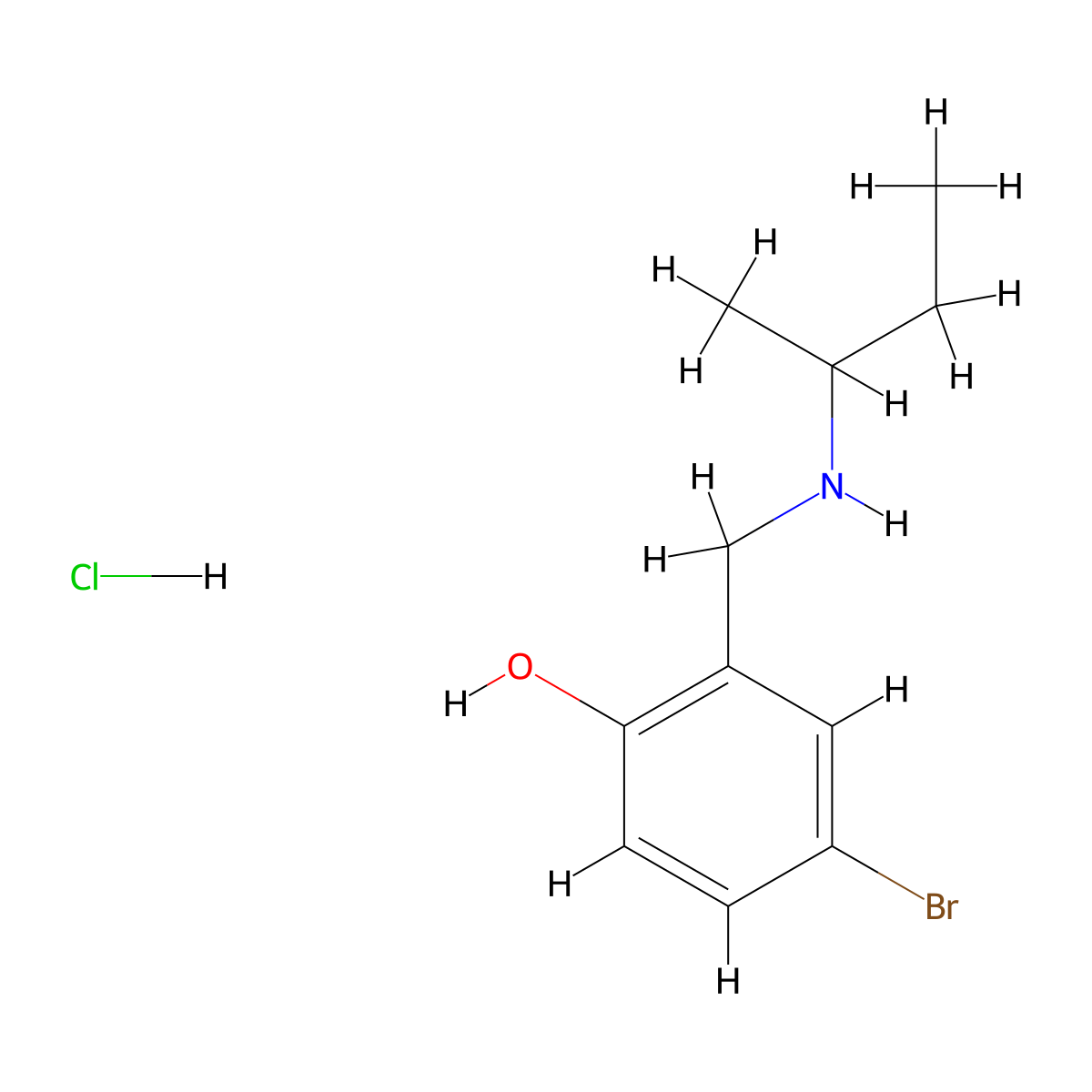 4-Bromo-2-{[(butan-2-yl)amino]methyl}phenol hydrochloride molecular structure, CAS 1240569-81-6