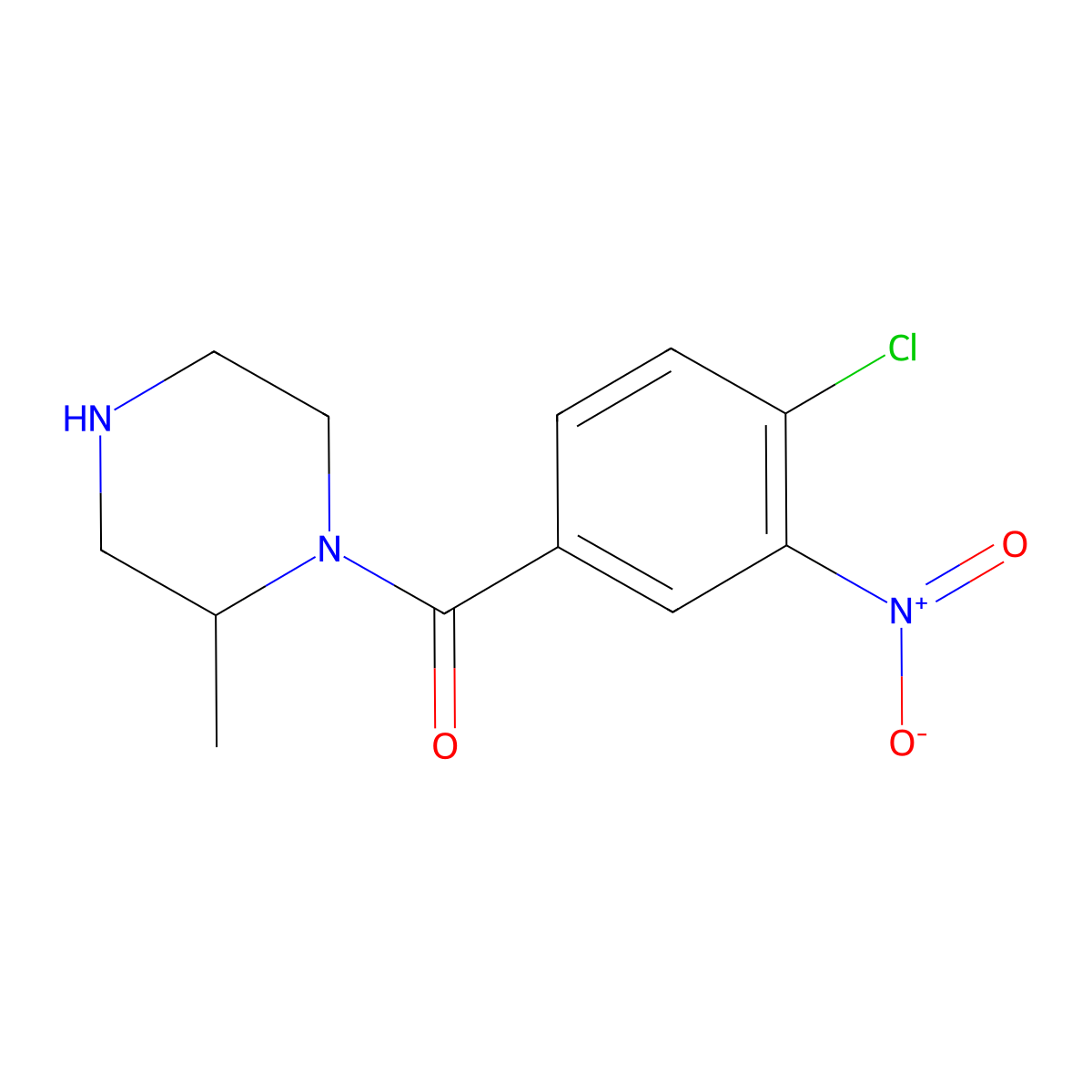 1-(4-Chloro-3-nitrobenzoyl)-2-methylpiperazine molecular structure, CAS 1240569-84-9