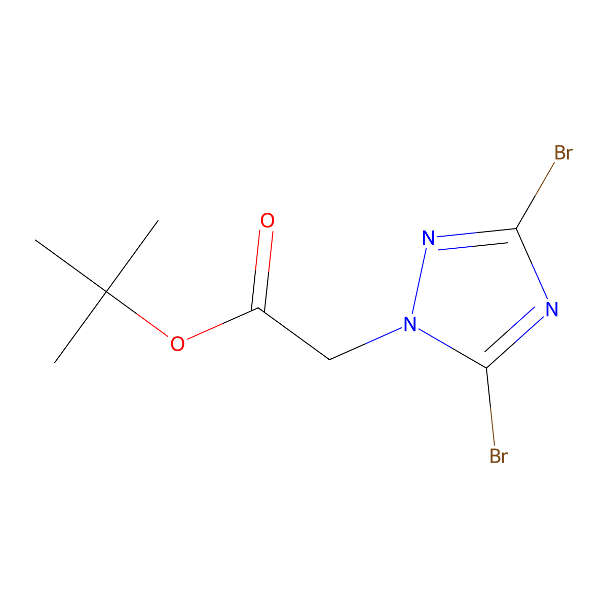 tert-Butyl 2-(3,5-dibromo-1H-1,2,4-triazol-1-yl)acetate molecular structure, CAS 1240569-94-1