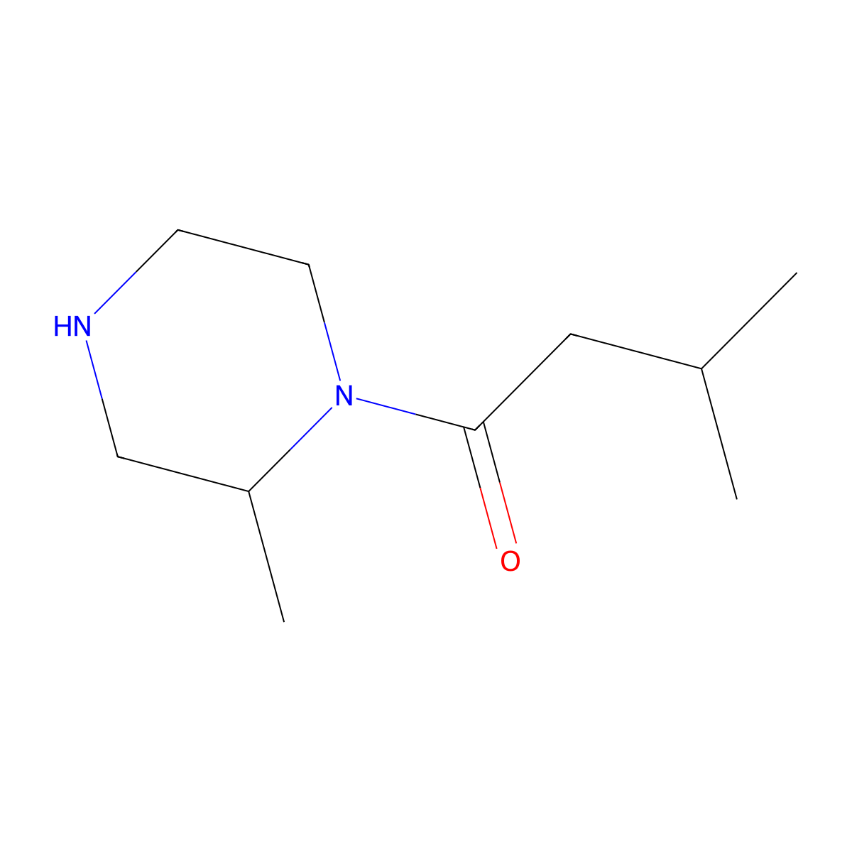 3-Methyl-1-(2-methylpiperazin-1-yl)butan-1-one molecular structure, CAS 1240570-02-8